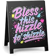 Funny Office Desk Decor Humorous Decorative Desk Sign Bless This Hizzle Fo' Shizzle Modern Minima...