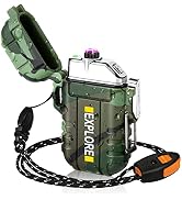 Electric Lighter,Plasma Lighter Waterproof Arc Lighter Windproof USB Lighter Rechargeable with Em...