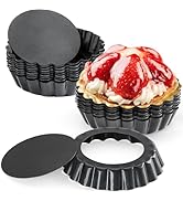 Cyimi 16 Pieces Mini Tart Pans, 4 Inch Quiche Pan, Non-Stick Removable Bottom Tart Pan Mini Pie P...