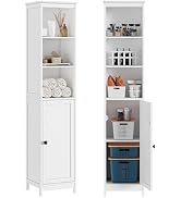 RRX Tall Bathroom Storage Cabinet,Slim Bathroom Cabinet with Door &Shelf,13.8" L*12.6" W*63.4" H,...