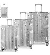 Yotako 3 Pieces Clear PVC Suitcase Cover Tough Protector, 20" 24" 28" Luggage Covers for Wheeled ...