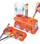 Paint Brush Cleaner with Paint Tray, Water Circulation Brush Rinser with Brush Holder, Watercolor...