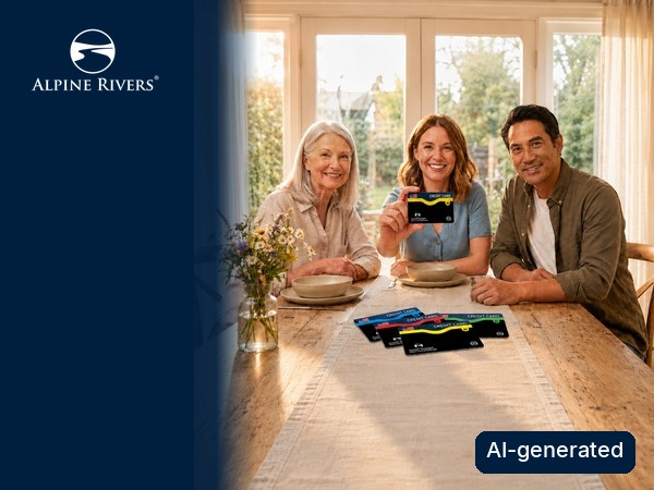 Alpine Rivers 18-piece RFID sleeve set for the family, 14 card plus 4 passport sleeves