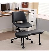 Ergonomic Cross Legged Office Chair with Wheels, 360° Swivel ADHD Chairs for Adults, Height Adjus...