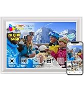 64GB 2K 11inch Digital Photo Frame WiFi6&5G Digital Picture Frame 100% sRGB 1920x1280 FHD IPS Tou...