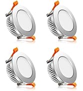 YGS-Tech 2 Inch LED Recessed Lighting Dimmable Downlight, 3W (35W Halogen Equivalent), 5000K Dayl...