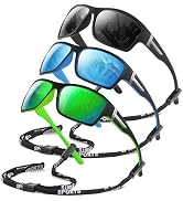 DEMIKOS Polarized Running Sunglasses Men:Cycling Sun Glasses for Mens Womens Sports Sunglasses fo...