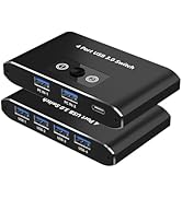 USB Switch,USB 3.0 Switch, 2 Computers Sharing 4 Devices, Aluminum Switcher for Mouse, Keyboard, ...