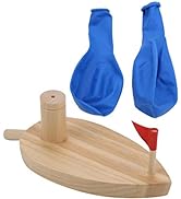 Balloon Powered Toys,Inertial Power Balloon Boat,Balloon Zoom Toy Balloon Powered Wooden Boat Car...