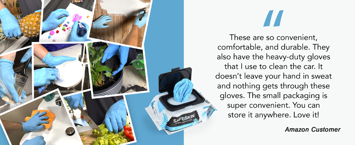 Safeskin medium duty nitrile gloves