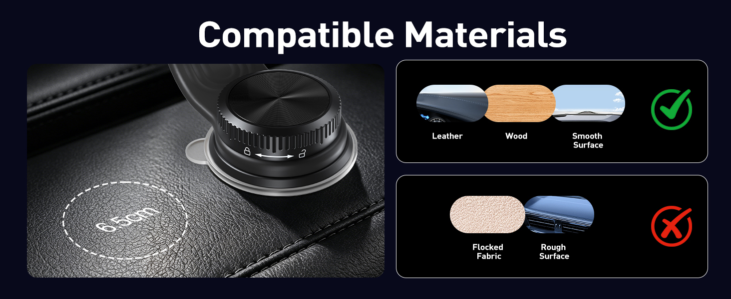 Compatible Materials: Leather/Wood/Smooth Surfaces