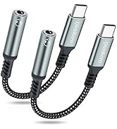 QimKero USB Type C to 3.5mm Female Headphone Jack Adapter, (2 Pack) USB C to Aux Audio Dongle Cab...