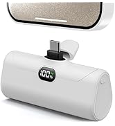 L.LYFOVR USB C Portable Phone Charger for iPhone 17 Pro Max, Mini Power Bank 5000mah with Digital...