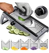 Fullstar Mandoline Slicer for Kitchen – Stainless Steel Vegetable Cutter & Cheese Grater with Adj...