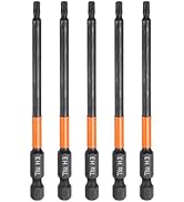HARFINGTON 5pcs H3 Hex Head Drill Bit Wrench 3mm Metric Flat Tip 1/4" Hex Shank 100mm (4") Long M...
