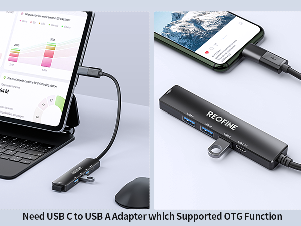 USB 3.0 Hub, 5 Port USB Hub Splitter,Portable USB Adapter
