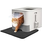 MIU COLOR Enclosed Cat Litter Box, Large Covered Kitty Litter Box with lid and Mat, Big Tor Entry...
