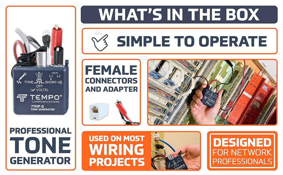 Tempo Communications 77HP-G Tone Generator for Networking and Wiring Technicians Professionals