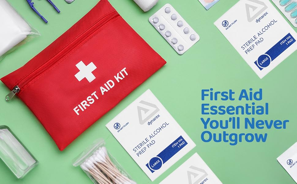 dynarex first aid essential you will never outgrow first aid kit sterile alcohol prep pad