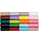 HUIHUANG 3 inch Solid Color Satin Ribbon Assortment Colored Ribbon for Gift Wrapping Double Face ...