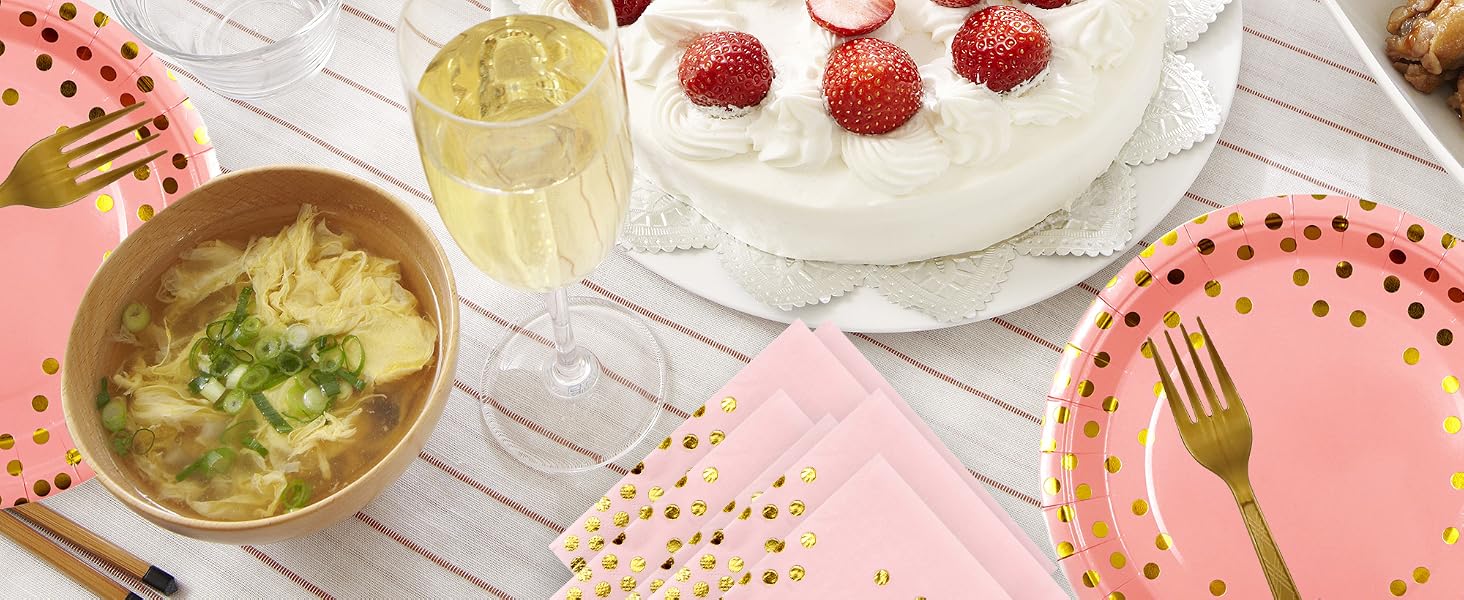 Pink and Gold Cake Plate