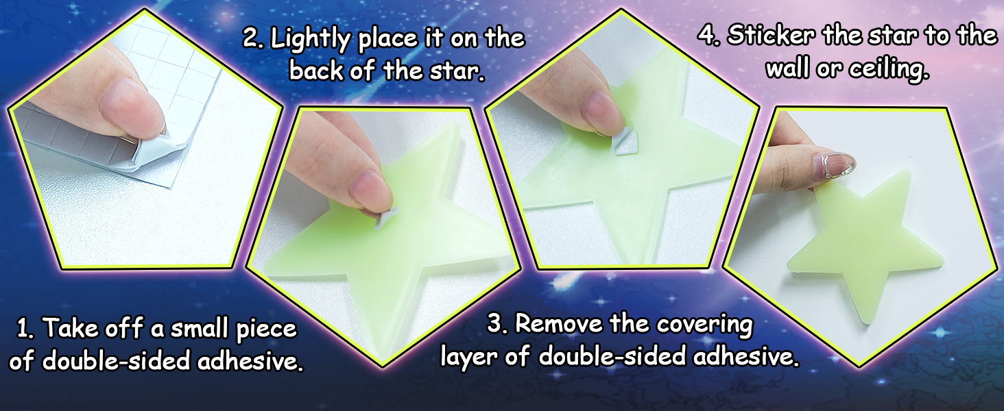 201 Pcs Glow in The Dark Stars Stickers for Ceiling Bedroom