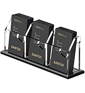 SANRUI Black Vertical Business Card Holder for Desk 3 Slot 1 Tier, Clear Acrylic Name Card Stand ...