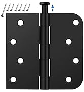 3 Pack Matte Black Door Hinges 4 Inch, Exterior Door Hinges with 5/8