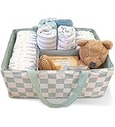 Tiny Twinkle Diaper Caddy Organizer | Foldable Baby Storage Basket with Removable Divider | Water...