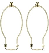 9 Inch 2 Set Brass Lamp Harp Holder with Lamp Finials and Standard Saddle Base Detachable Heavy D...