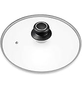 12 Inch Glass Lid for Frying Pan, Fry, Skillet, Pot Cover with Handle, Compatible with 11.7-12.3 ...