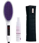 InStyler Straight Up Ceramic Straightening Brush - Detangling Hair Brush Straightener Bundled wit...