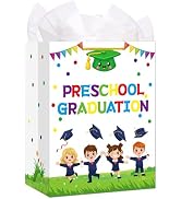 WALENGIF Preschool Graduation Gifts Bag 2026-13" Preschool Grad Gift Bags with Tissue Papers Hand...
