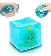 Ice Squishy Stress Cube Fidget Toys Adults, Luminous Christmas Tree 5cm(1.97") Glow in The Dark S...