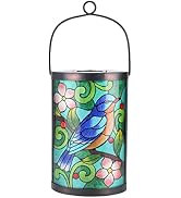Afirst Hanging Solar Lantern - Decorative Outdoor Glass Solar Bird Lights Waterproof Led Tabletop...