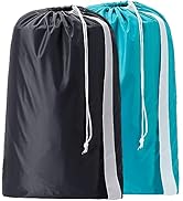 HOMEST 2 Pack XL Nylon Laundry Bag with Strap, Large Dirty Clothes Organizer, Easy Fit a Laundry ...