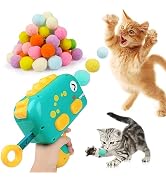 Mewlmart Soft Cat Pom Pom Balls Interactive Cat Toy Balls with Interactive Launchers for Indoor C...