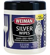 Weiman Jewelry Polish Cleaner, Tarnish Remover Wipes - 20 Count - Use on Silver Jewelry Antique S...