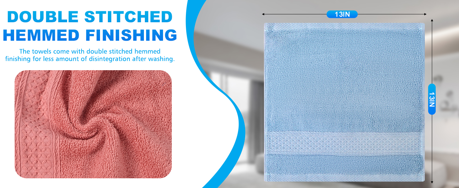 6 Pack 100% Cotton Wash Cloth