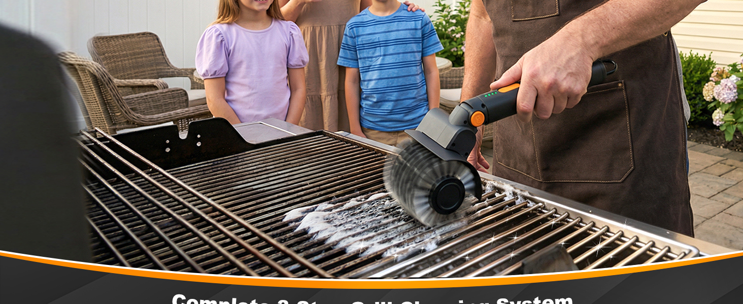 electric bbq grill brush cordless electric rotary grill brush
