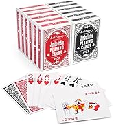 LotFancy Playing Cards, Jumbo Index, 12 Decks of Cards (6 Black 6 Red), Large Print, Poker Size, ...