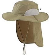 Home Prefer Outdoor Mens UPF50+ Sun Hat Wide Brim Fishing Hat with Neck Flap