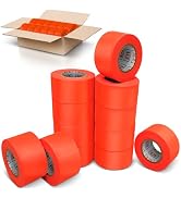 Orange Flagging Tape 12 Pack - Non-Adhesive - 1.5" Width, 150' Length, 2 Mil - Marking Tape for T...