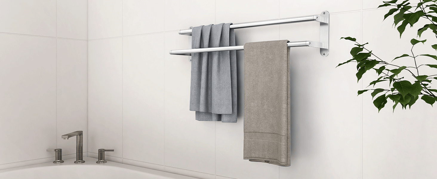 double towel racks for bathroom
