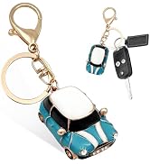 povtii Car Key Chain, Rhinestone Detail 3D Cute Car Model Keychain, Mini Cooper Metal Key Chain w...