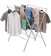 Whitmor Drying Rack Clothing, Foldable Clothes Drying Rack for Laundry, 12 Metal Bars for Hanging...