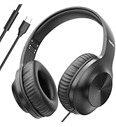 Upgraded USB C Wired Headphones, Over-Ear Type C Headphones with Microphone, HD Stereo Sound, Vol...