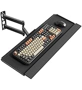 PUTORSEN Wall Mount Keyboard Tray with Adjustable Arm - Ergonomic Swivel & Tilt, Universal Keyboa...