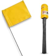 Yellow Marking Flags 100 Pack - ACE Supply - 4x5-Inch Yellow Flag on 15-Inch Wire - Small Yard Fl...