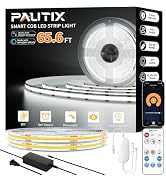 PAUTIX COB LED Strip Light 65.6ft/20m,Work with Alexa/Google Assistant,9600 LEDs Daylight White 6...